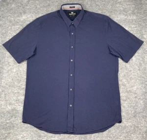 Camisa Buttercloth Para Hombres 2XLT Algodón Helado Azul Marino Alta Manga Corta Transpirable Elastizada - Imagen 1 de 7
