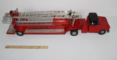 Camión Tonka 36" escalera aérea 1950 Departamento de Bomberos de Chicago CFD juguete de colección  Foto 1 de 4