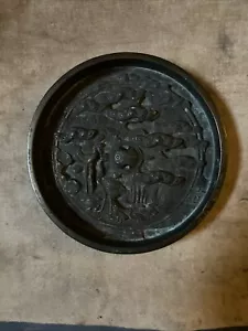 Meiji-era Bronze Kagami Hand Mirror - Picture 1 of 3