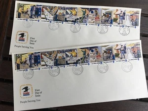 2 X 1973 ERSTAUSGABETAG BRIEF 8 CENT USA POSTDIENST MENSCHEN DIENEN DIR - Bild 1 von 4