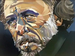 Charles Bukowski Original Ölportrait von Andrew Lander - Bild 1 von 1