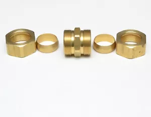 7/8 OD Compression Copper Tube Union Straight Joiner Fitting Air Gas Water - Picture 1 of 6