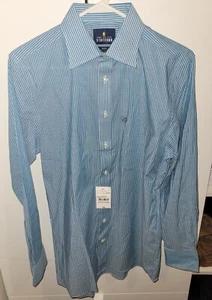 Stafford Travel Easy-Care Broadcloth Turquoise Banker Dress Shirt, 14-1/2, 32-33 - Picture 1 of 4