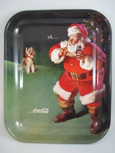 Bandeja Santa Coca Cola Metal Haddon Sundblom cuando los amigos caen en Navidad retro - Imagen 1 de 4