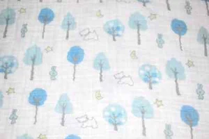 G9 SWADDLE DESIGNS Muslin Blue Trees Dog Receiving Swaddle Baby Crib Blanket - Picture 1 of 4