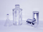 Parfum Flakon - rund-GLAS- leer - NEU + Trichter - 30ml - Silberne Kappe