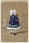 1830s ALFRED-ANDRE GENIOLE young girl with Chihuahua original signed watercolour