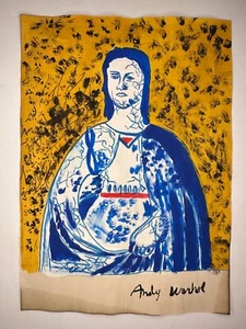 Andy Warhol COA art painting original drawing vintage paper signed stamped - Picture 1 of 3