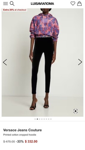 Versace Cropped Felpa con Cappuccio Donna S Vendita al Dettaglio $475