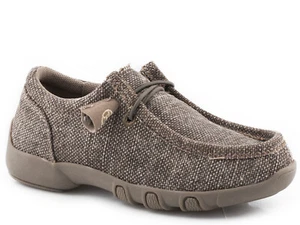 Roper Boys Kids Brown Fabric Chillin Oxford Shoes - Picture 1 of 2
