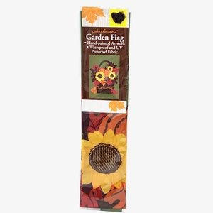 Fall Garden Mini Flag 13X18 Sunflower Pumpkin Leaves Basket Perfect Harvest - Picture 1 of 7