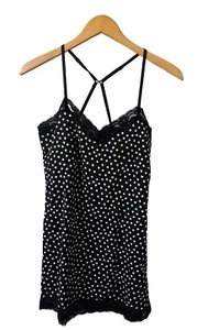 NOBO No Boundaries Tank Top Womens Junior XL/XG 15-17 Black Polka Dot Shelf Bra - Picture 1 of 10
