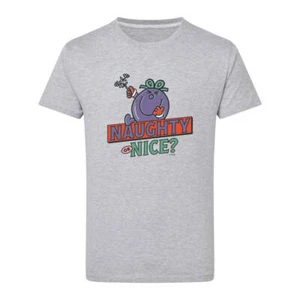 Mr Men T-Shirt Naughty or Nice Adults Unisex Short Sleeve Tee Top - Picture 1 of 1