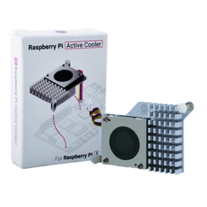 Ventilador de refrigeración oficial enfriador activo Raspberry Pi 5 disipador térmico de aluminio plateado - Imagen 1 de 8