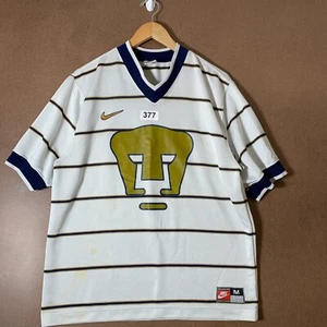 Vintage Unam Pumas Shirt Adult Size Medium White Short Sleeve Men's 90's Nike - Picture 1 of 13