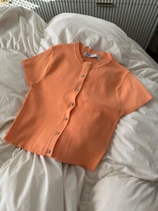 zara cropped cardigan short sleeve size small - Picture 1 of 5