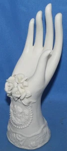 Soporte de anillo de mano bisque de cerámica vintage 8" - Imagen 1 de 3