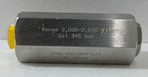 BIS VALVE RL25N-9K PRESSURE RELIEF VALVE RANGE 3000-9000 PSI, 1/4" FNPT #2 - Picture 1 of 11