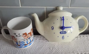 Vintage Tetley Tea Mug - Tea Folk Choir Singing - 1980s Promotional Cup & Clock - Picture 1 of 6