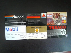 VINTAGE LOT of SIX (6) ALL DIFFERENT *GAS STATION* RARE, EXPIRED CREDIT CARDS - Picture 1 of 13