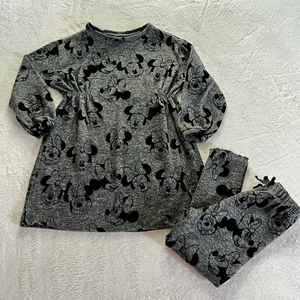 Zara Kids Disney Baby Collaboration Black Minnie Mouse Dress & Pants Set Sz 3-4 - Picture 1 of 4