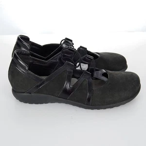 Naot Koru Timu Mary Jane Shoes Flats Suede Laces Black Anatomic Women's 40 - Picture 1 of 7