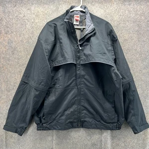 Giacca a vento vintage Nike Team uomo grande nera full zip vestibilità Storm Y2K - Foto 1 di 13