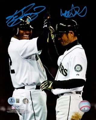 Ichiro Suzuki Ken Griffey Jr. Auto 8x10 Photo Mariners Grand Slam IS & Beckett - Image 1 of 2