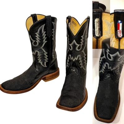 КОВБОЙСКИЕ САПОГИ RIOS OF MERCEDES TEXAS Stingray W9 7 М черные кожаные на заказ - Изображение 1 из 4