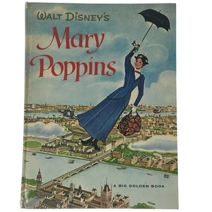 1964 Walt Disney Mary Poppins großes goldenes Buch Annie Bedford Grace Clarke Vintage - Bild 1 von 9