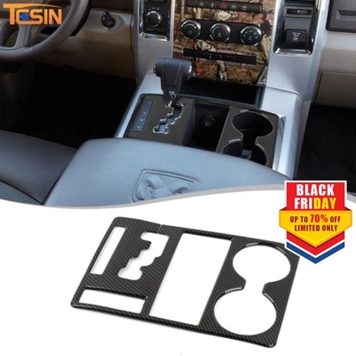 Carbon Fiber Console Gear Shift Panel Cover Trim For Dodge Ram 1500 2010-2012 Foto 1 de 4