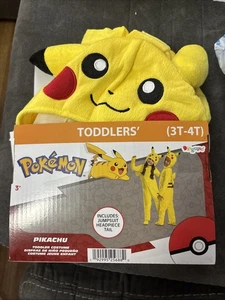 Disfraz Pokémon Pikachu Mameluco Tocado Halloween Disfraz 3-4t - Imagen 1 de 2