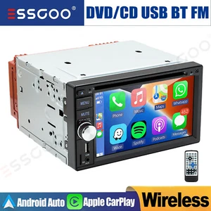 Double 2 DIN Car Stereo Radio CD/DVD Player Apple Carplay FM/RDS USB Bluetooth - Picture 1 of 16