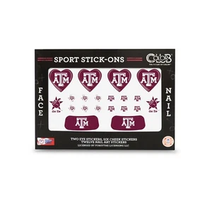 Texas A&M Aggies Face and Nail Tattoos-Color Club College Sport Stick On's - Picture 1 of 1