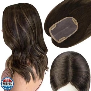 Full Shine Human Hair Toppers For Women With Thinning Hair Hand Tied Extensio - Picture 1 of 5