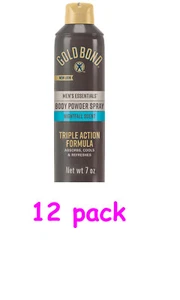 Gold Bond Men's Essentials Talc-Free Body Powder Spray Nightfall scent - 12pks - Picture 1 of 5