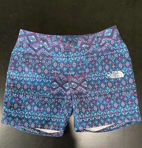 The North Face Girls Amphibious Shorts Blue Multi Color Geometric Size Small 7/8 - Picture 1 of 6