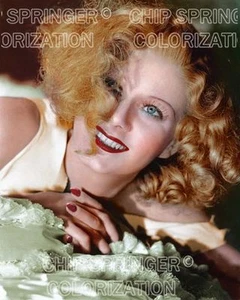 JEAN HARLOW IN RIFFRAFF 1936 (#5) 8X10 BELLA FOTO A COLORI DI CHIP SPRINGER - Foto 1 di 1