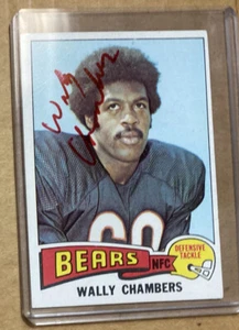 1975 Topps Wally Chambers #155 Autographed Card Chicago Bears - Bild 1 von 2