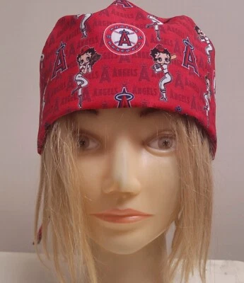BETTY ANAHEIM ANGELS MEDICAL NURSE SCRUB CAP ( 2 SIZE SELECTION )  - Image 1 of 4
