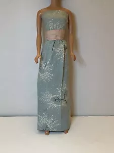 Vintage 1960s Homemade Barbie Doll Gown Aqua Blue and Pink ~ No Doll - Picture 1 of 8