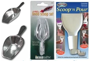 Scoop & Pour - Bead Tool - Bead Scoop - Craft Organization - Bead Craft Scoop - Picture 1 of 5