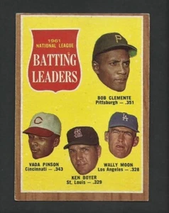 ROBERTO CLEMENTE NL LÍDERES DE BATEO 1962 TOPPS #52 EN MUY BUENA CONDICIÓN-EX C - Imagen 1 de 1