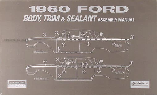 1960 Ford Body and Interior Assembly Manual Fairlane Galaxie Starliner Sunliner