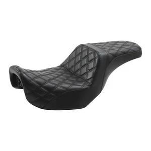 Black Driver Passenger Seat Fit For Harley Dyna Super Glide Street Bob 2006-2017 - Picture 1 of 10