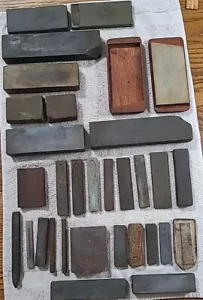 Lote de 28 piedras de afilar vintage. Tunxhone, Carboloy, Carborundum Franz Swaty - Imagen 1 de 18