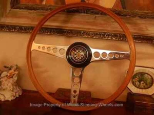 Jaguar E-Type XKE Serie 1 Wood Steering Wheel 16" Orig. Horn Button Unused NOS - Picture 1 of 24