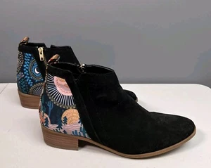 Stivaletti Inkkas Yuuki donna 11 desert neri scamosciati western boho hippie cowboy - Foto 1 di 8