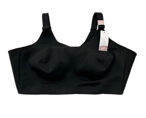 Cacique Womens Bra 48DDD Black Unlined Scoop Cotton Lane No Wire NEW - Picture 1 of 10