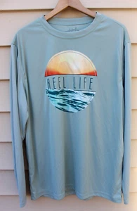Camisa pulóver de rendimiento de pesca de manga larga Reel Life M para hombre - verde menta - Imagen 1 de 3